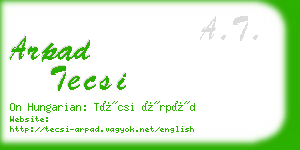 arpad tecsi business card
